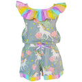 AnnLoren Girls Jumpsuit Magical Unicorn Rainbows Spring Boutique Clothing
