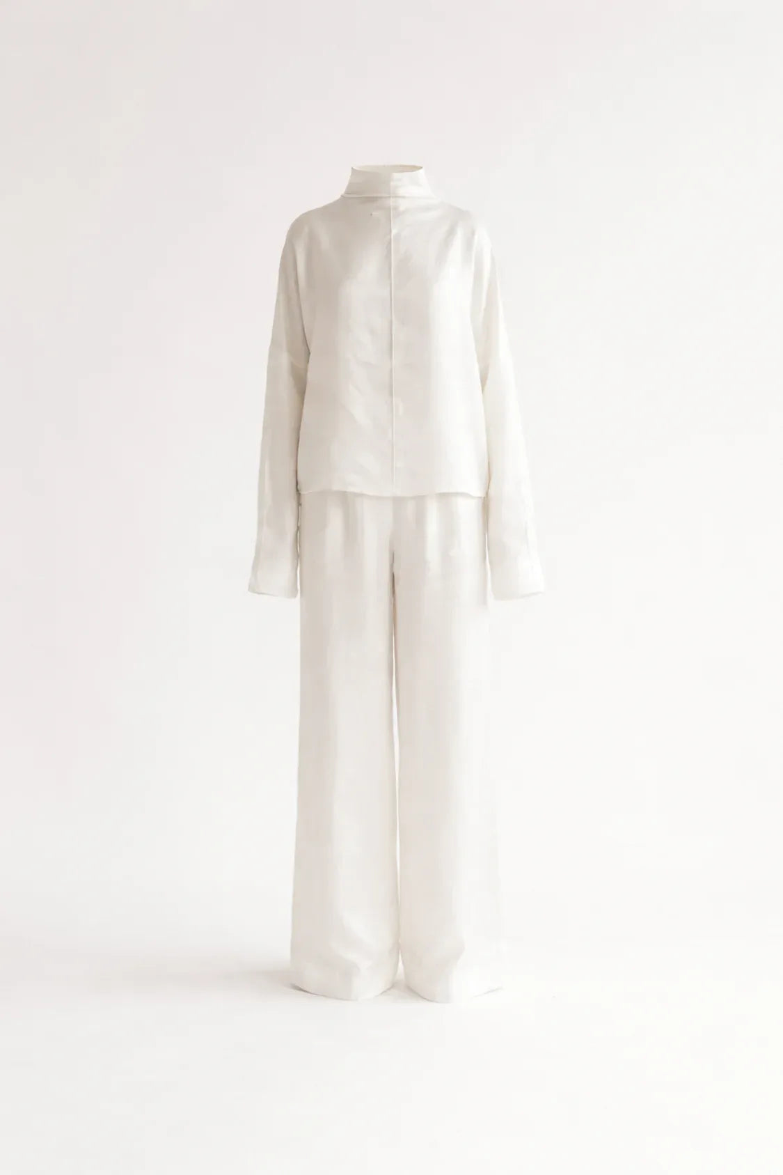 Silk/Linen Clothing Set - White