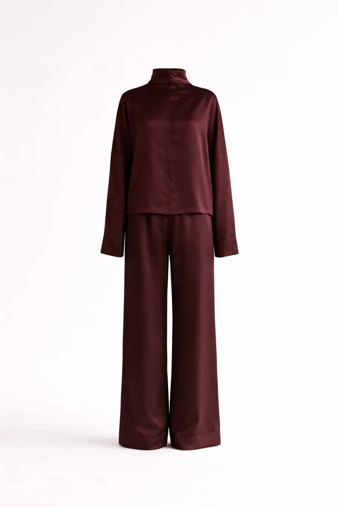 Silk/Cotton Clothing Set - Burgundy