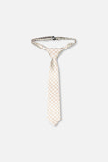 Neck Tie White And Sand Check