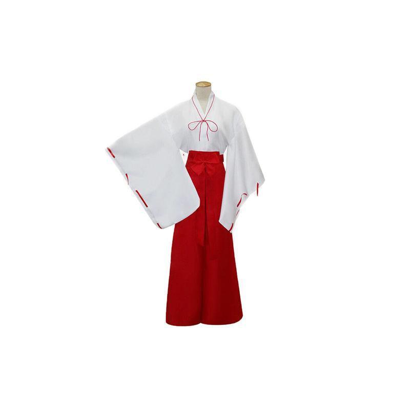 Anime Inuyasha Kikyou Witch Kimono Dress Cosplay Halloween Costume Complete Set AU