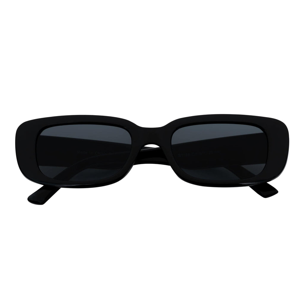 SLIM - Small Rectangle Sunglasses Gloss Black Smoke