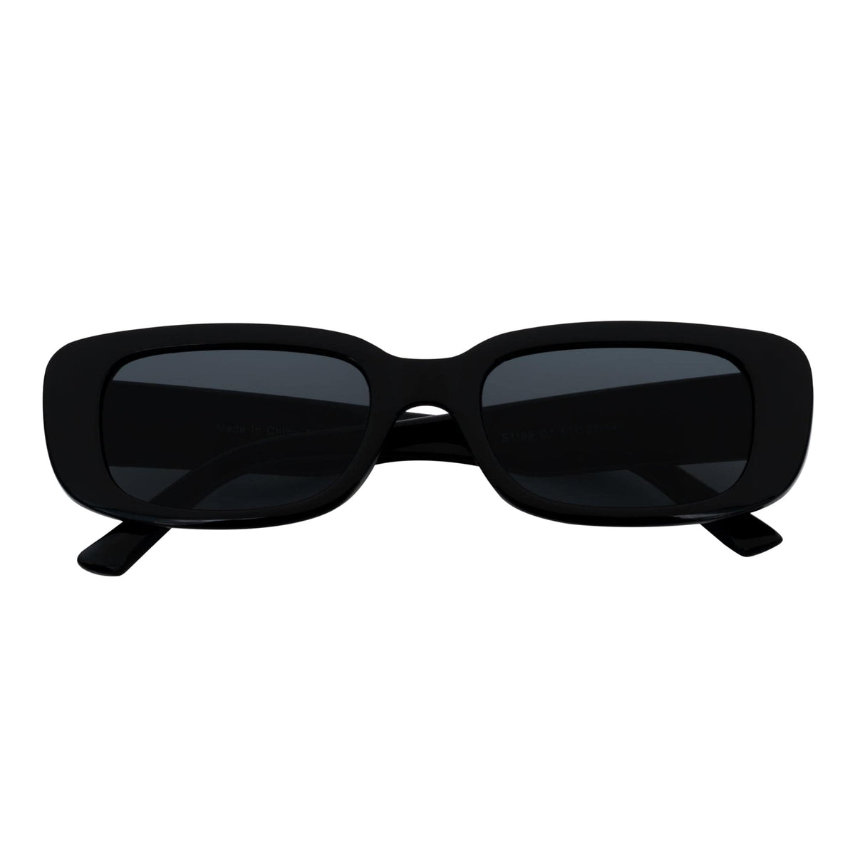 SLIM - Small Rectangle Sunglasses Gloss Black Smoke