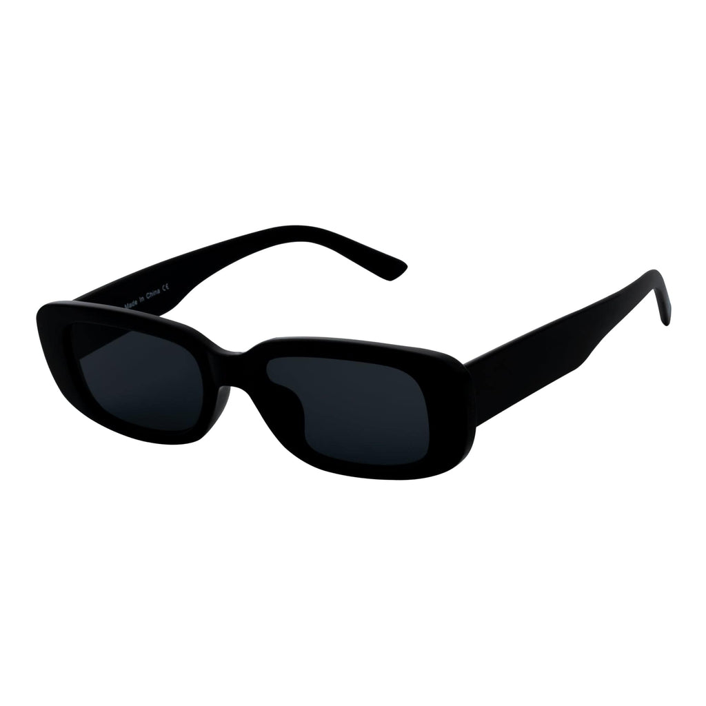SLIM - Small Rectangle Sunglasses Gloss Black Smoke