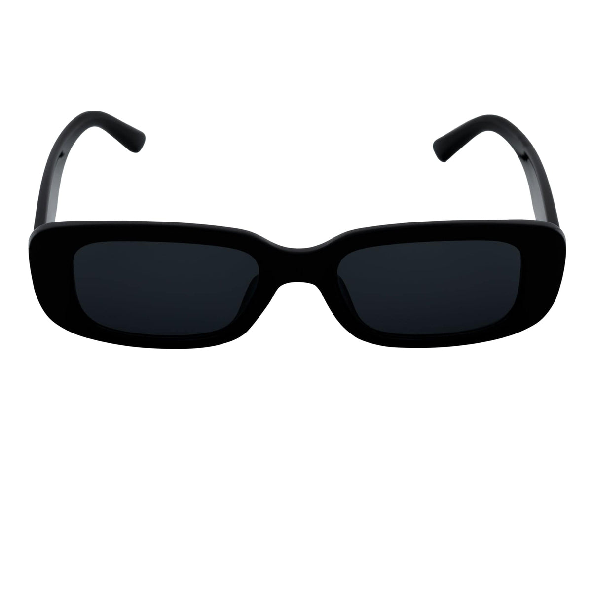 SLIM - Small Rectangle Sunglasses Gloss Black Smoke